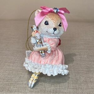 Holiday Lane Ballet Ballerina Mouse & Nutcracker Hanging Christmas Ornament NWT